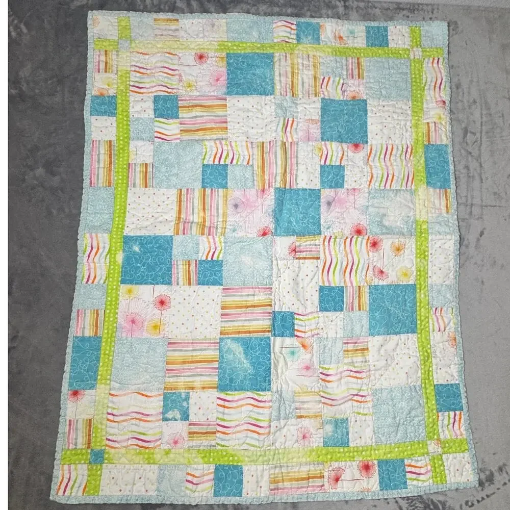 Handmade baby crib quilt 26